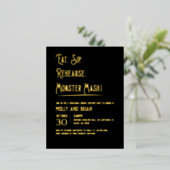 Monster Mash bruiloft repetitie Folie Uitnodiging Briefkaart (Staand Voorkant)