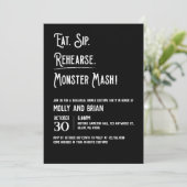 Monster Mash bruiloft repetitie uitnodiging (Staand voorkant)