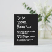 Monster Mash bruiloft repetitie uitnodiging (Staand voorkant)