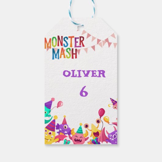 Monster Mash Cadeaubijslab - Kinderfeestje Labels Cadeaulabel (Achterkant)