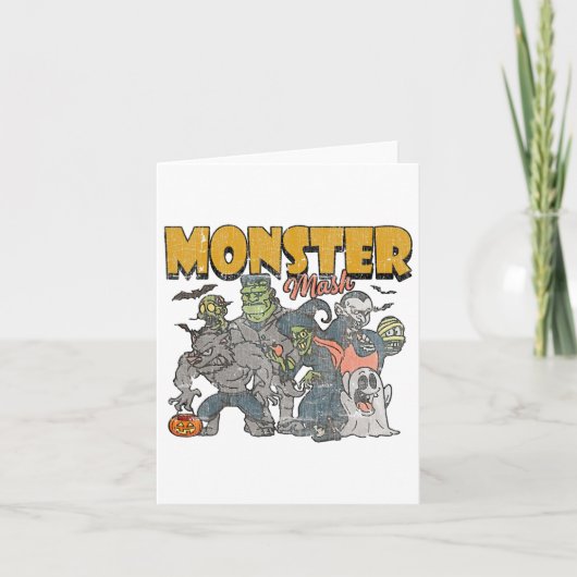 Monster Mash  Ghost Halloween Funny Kaart (Voorkant)