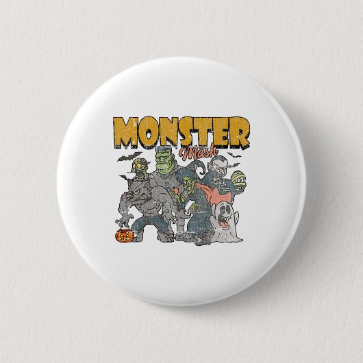 Monster Mash Ghost Halloween Funny Ronde Button 5,7 Cm (Voorkant)