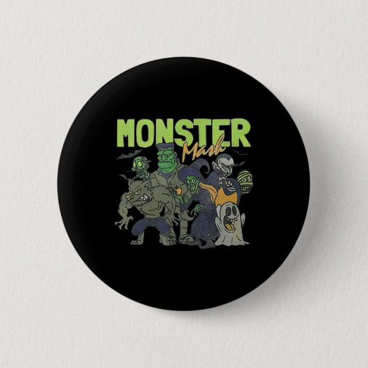 Monster Mash Ghost Halloween Funny Ronde Button 5,7 Cm (Voorkant)