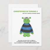 Monster Mash Green Three-Eyed Monster Kaart (Voorkant / Achterkant)