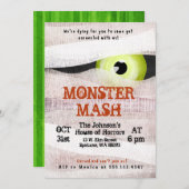 Monster Mash Halloween Bash Mummy Uitnodiging (Voorkant / Achterkant)