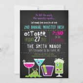 Monster Mash Halloween Booze Party Invitation Kaart (Voorkant)