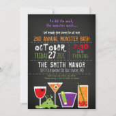Monster Mash Halloween Booze Party Invitation Kaart (Voorkant)