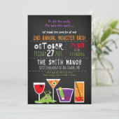 Monster Mash Halloween Booze Party Invitation Kaart (Staand voorkant)