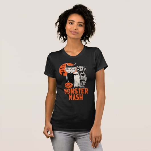 Monster Mash Halloween Creatures Spooky Schattige T-shirt (Voorkant volledig)