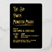 Monster Mash Halloween-feest Folie Uitnodiging (Voorkant)