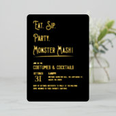 Monster Mash Halloween-feest Folie Uitnodiging (Staand Voorkant)