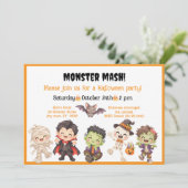 Monster Mash Halloween-feestuitnodiging (Staand voorkant)