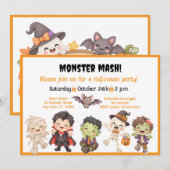 Monster Mash Halloween-feestuitnodiging (Voorkant / Achterkant)