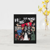 Monster Mash Halloween Ghoul Ghost Kaart (Gele Bloem)