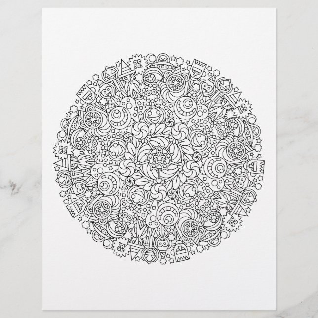 Monster Mash Halloween Mandala kleurplaat (Voorkant)