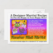 Monster Mash Halloween Martini Recept Briefkaart (Voorkant / Achterkant)