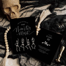 Monster Mash Halloween Party Invitation Kaart