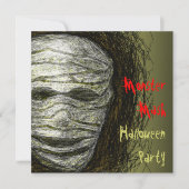 Monster Mash Halloween Party Invitation Mummy Head Kaart (Voorkant)