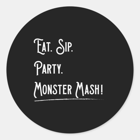 Monster Mash Halloween Ronde Sticker (Voorkant)