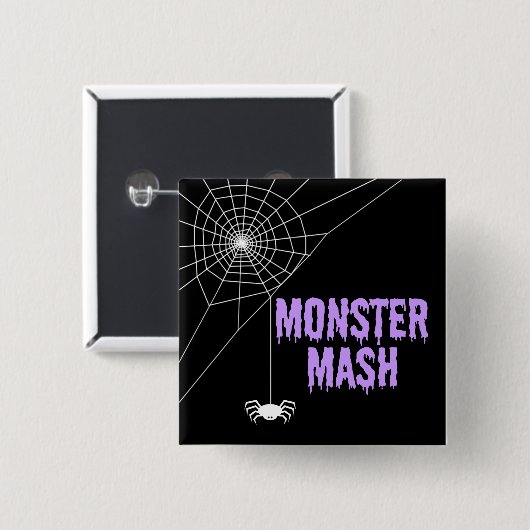 Monster Mash Halloween Spider Web Vierkante Button 5,1 Cm (Voorkant /achterkant)