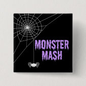 Monster Mash Halloween Spider Web Vierkante Button 5,1 Cm (Voorkant)