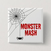 Monster Mash Halloween Spider Web Vierkante Button 5,1 Cm (Voorkant)