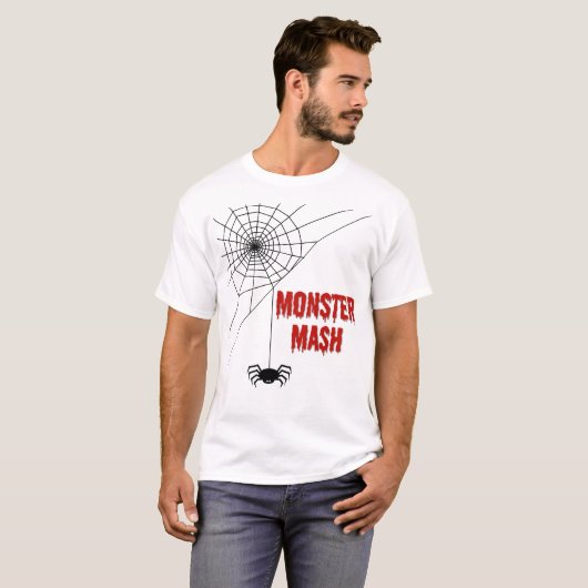 Monster Mash Halloween Spiderweb T-shirt (Voorkant volledig)