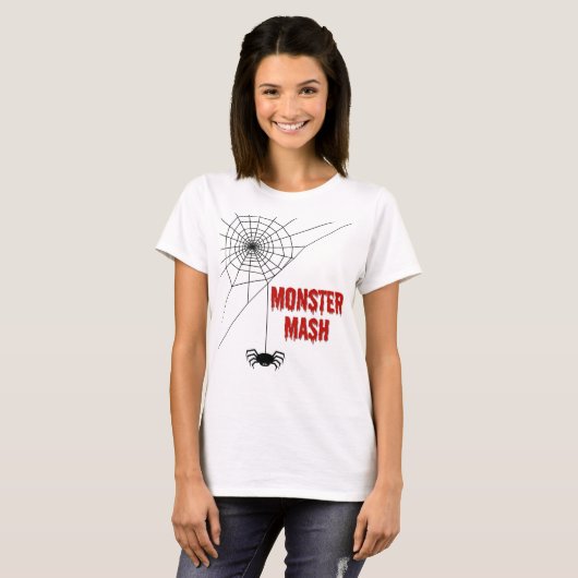 Monster Mash Halloween Spiderweb T-shirt (Voorkant volledig)