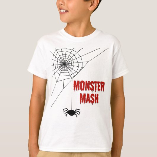 Monster Mash Halloween Spinnenweb T-shirt (Voorkant)
