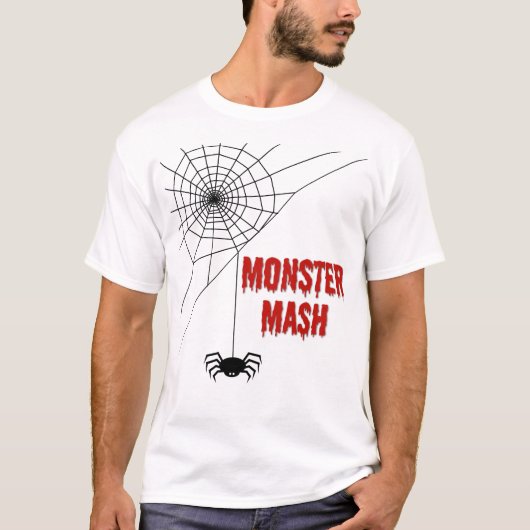 Monster Mash Halloween Spinnenweb T-shirt (Voorkant)