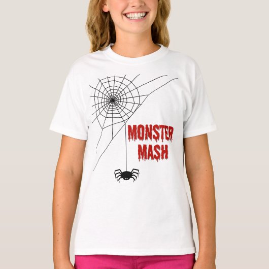 Monster Mash Halloween Spinnenweb T-shirt (Voorkant)