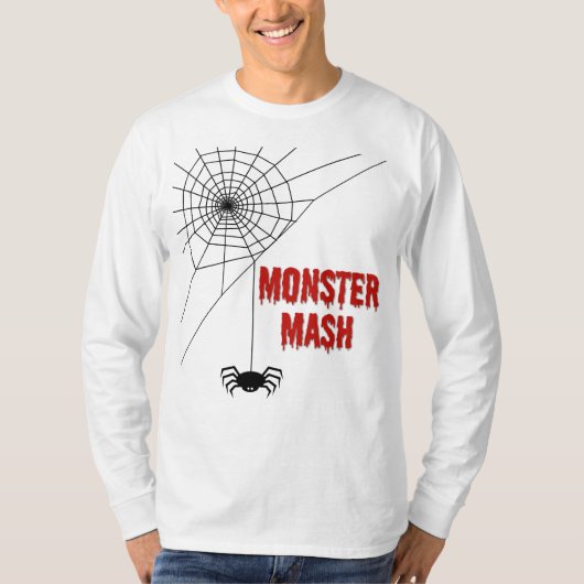 Monster Mash Halloween Spinnenweb T-shirt (Voorkant)