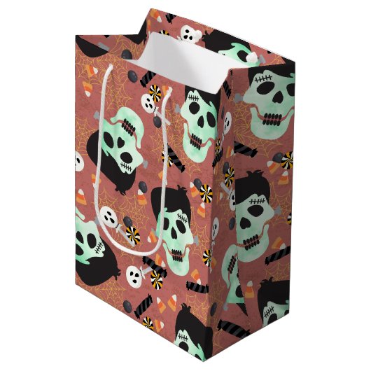 Monster Mash Halloween Verjaardag Gift Bag Medium Cadeauzakje (Voorkant Gekanteld)