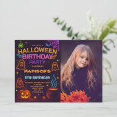 Monster Mash Halloween Verjaardag Uitnodiging (Staand voorkant)