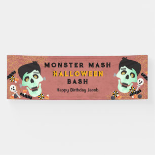 Monster Mash Halloween Verjaardagsfeest Banner
