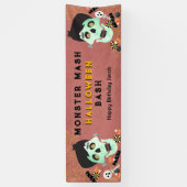 Monster Mash Halloween Verjaardagsfeestbanner Spandoek (Verticaal)