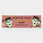 Monster Mash Halloween Verjaardagsfeestbanner Spandoek (Horizontaal)