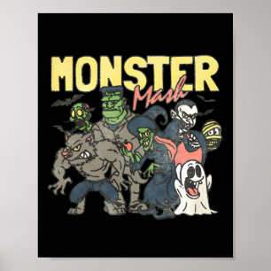 Monster Mash Happy Halloween Spooky Seizoen Trick Poster
