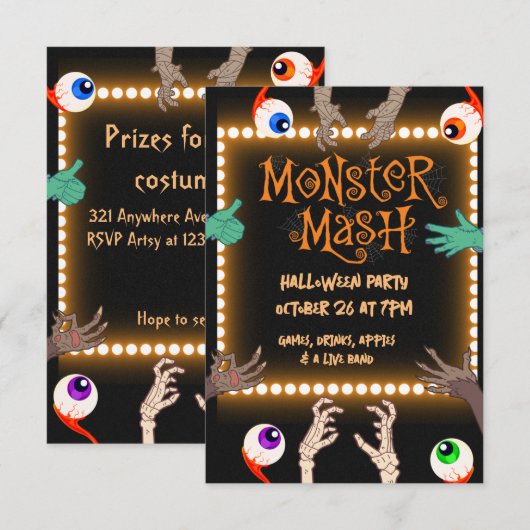 Monster Mash Kaart (Voorkant / Achterkant)