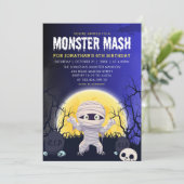 Monster Mash Kids Birthday Party Halloween Kaart (Staand voorkant)