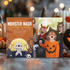 Monster Mash Kids Birthday Party Halloween Kaart