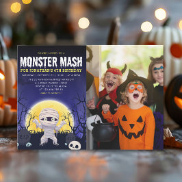 Monster Mash Kids Birthday Party Halloween Kaart