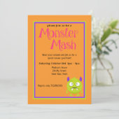 Monster Mash Kinder Cute Colorful Halloween Kaart (Staand voorkant)