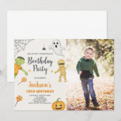 Monster Mash Kinder Halloween Verjaardagsuitnodigi Kaart (Voorkant / Achterkant)