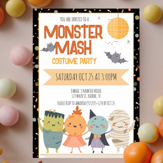 Monster Mash Kostuumfeest Kinder Halloween Kaart