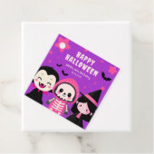 Monster Mash Paarse Kinder Halloween Verjaardagsfe Bedankjes Labels (In situ)