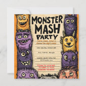 Monster Mash Party beroemd gemaakt door Schattige  Kaart (Voorkant)