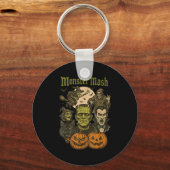 Monster Mash Retro Halloween Funny Monster Soky Wo Sleutelhanger (Voorkant)