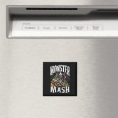 Monster Mash Retro Halloween Grappig Monster Spook Magneet (Insitu (Vaatwasser))