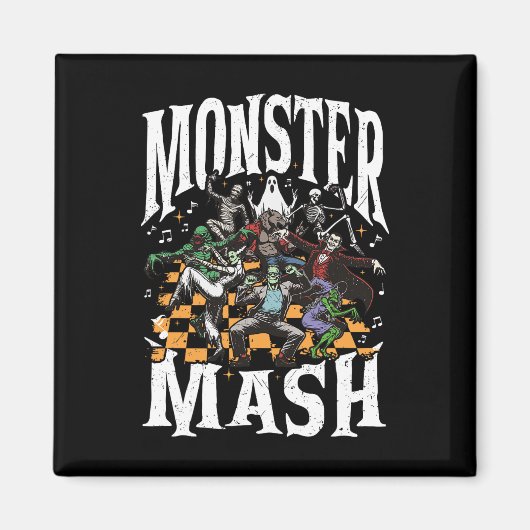Monster Mash Retro Halloween Grappig Monster Spook Magneet (Voorkant)